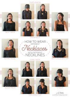 Necklace For Neckline, Best Necklace, Necklace Guide, V Neck Black Dress, Different Necklines, Boat Neck Dress, Mock Neck Dress, Cowl Neck Dress, Wear Necklaces