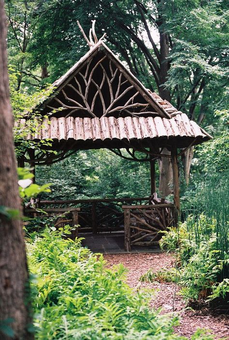 Rustic Gazebo | English Woodland Garden, Missouri Botanical … | Patrick Murray | Flickr Rustic Gazebo, Wooded Area, Backyard Gazebo, Garden Gazebo, Woodland Garden, Garden Structures, Rustic Gardens, Outdoor Rooms, Outdoor Projects