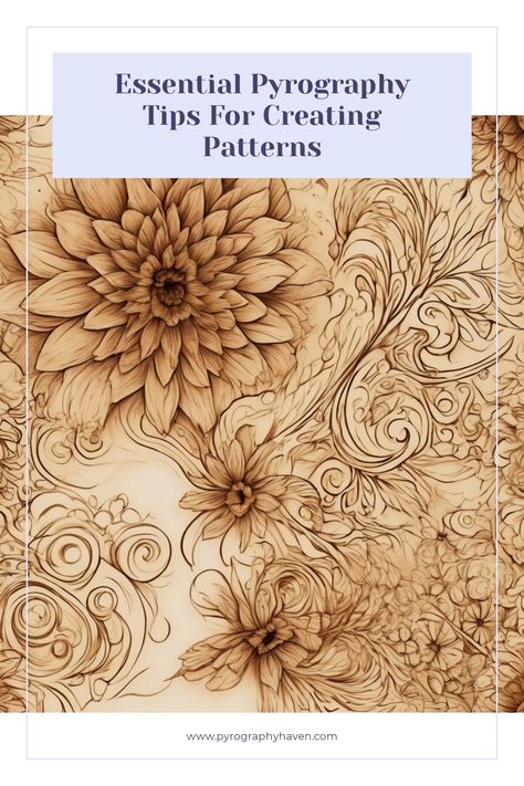 Discover the art of burning intricate designs into wood with these essential pyrography tips. Transform ordinary surfaces into mesmerizing masterpieces that will leave viewers in awe! Wood Burning Designs For Beginners, Pyrography Patterns Printable, Pyrography Techniques, Pyrography Tips, Pyrography Designs, Wood Burning Patterns Stencil, Pyrography Tools, Creating Patterns, Pyrography Patterns