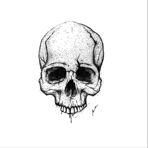 Schädel aus vielen punkten. Front Facing Skull Tattoo, Skull Dotwork Tattoo, Fineline Skull Tattoo, Skull Stippling, Skull Pointillism, Dot Art Tattoo, How To Draw Skulls, Skull Tattoo Drawing, Skull Dotwork