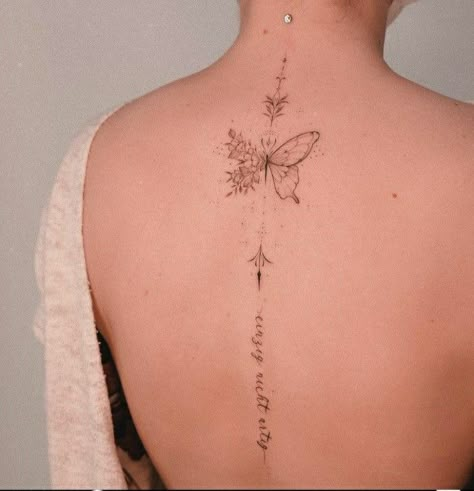 Spine Tattoo Butterfly, Delicate Back Tattoo Women, Back Tattoo Butterfly, Butterfly Tattoo Back, Shoe Tattoos, Butterfly Back Tattoo, Tattoos Infinity, Tattoos Mandala, Writing Tattoos