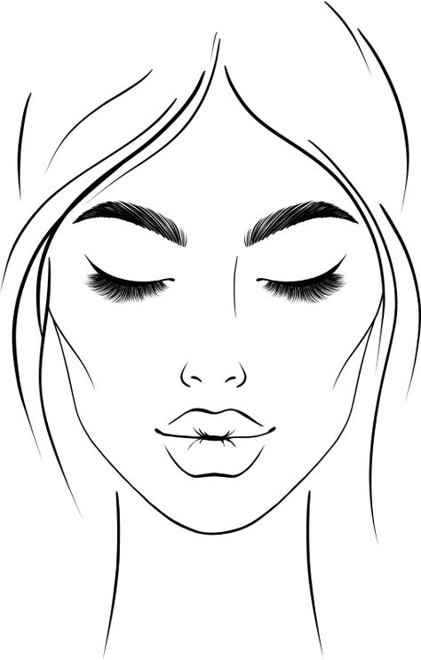 Croquis, Mac Face Charts, Face Template Makeup, Human Face Sketch, Makeup Charts, Female Face Drawing, Face Template, Makeup Drawing, Beginners Eye Makeup