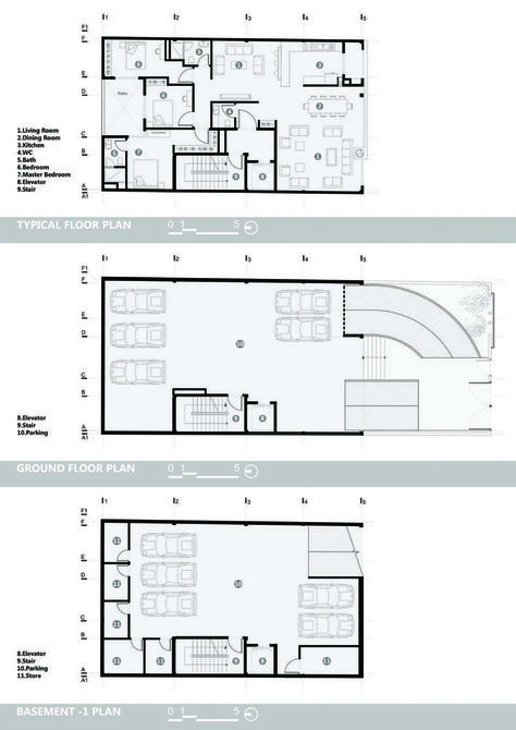 Modern Apartment Plans Architecture, Apartments Plans Architecture, Small Apartment Building Plans, Apartment Parking, Apartment Exterior Design, Parking Plan, Conceptual Model Architecture, Plan Garage, Apartment Plan