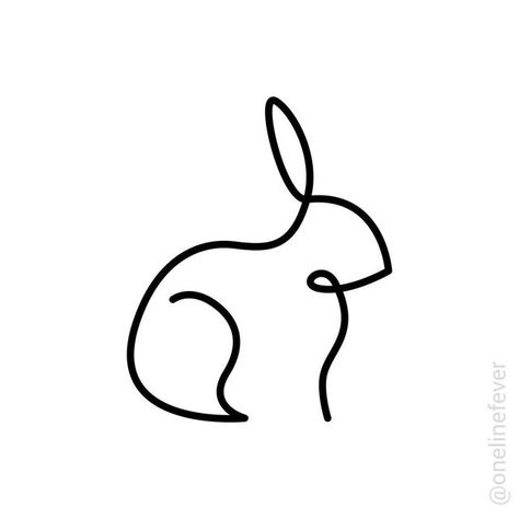 Minimal Rabbit Tattoo, Rabbit Minimalist Tattoo, Small Rabbit Tattoo Simple, One Line Bunny Tattoo, Simple Bunny Tattoo Outline, Rabbit Ears Tattoo, Line Rabbit Tattoo, Rabbit Outline Tattoo, Fine Line Rabbit Tattoo