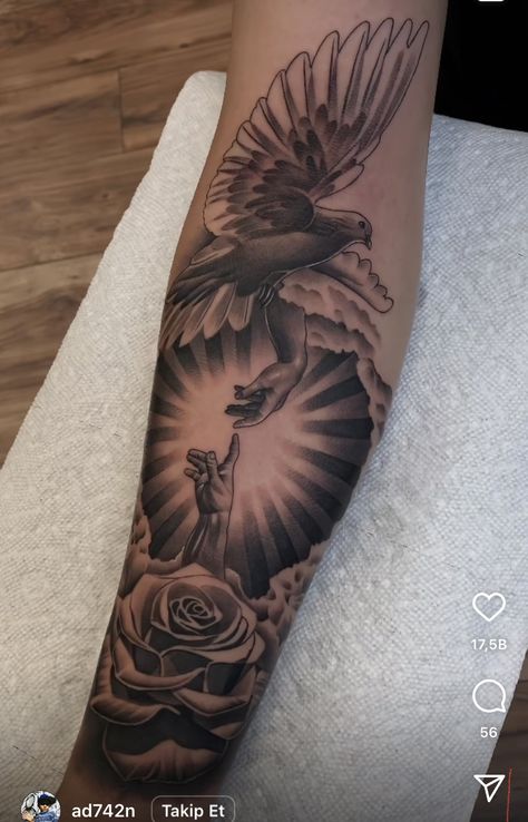 Mural Tattoo, Virgo Tattoo Designs, Inner Forearm Tattoo, Dove Tattoo, Geisha Tattoo, Special Tattoos, Half Sleeve Tattoos For Guys, Mother Tattoos, Red Ink Tattoos