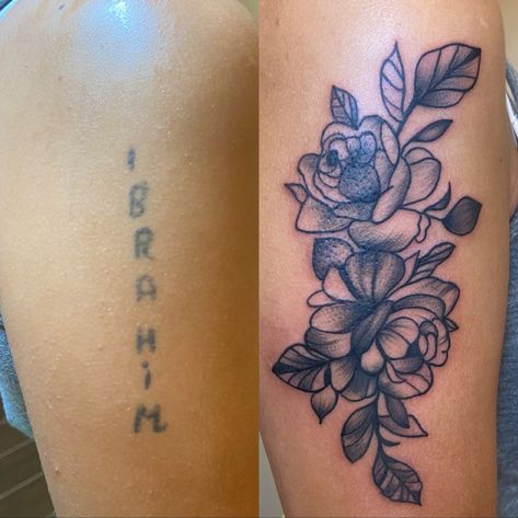 Inner Bicep Cover Up Tattoo, Mini Cover Up Tattoo, Name Tattoo Cover Up Ideas, Cover Up Tattoos For Women, Girls Cover Up, Tattoo S, Anklet Tattoos, Up Tattoo, Tattoo Cover Up