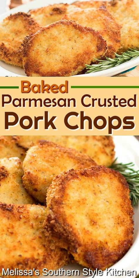 Baked Parmesan Crusted Pork Chops - melissassouthernstylekitchen.com Baked Parmesan Crusted Pork Chops, Crusted Pork Chops, Dirty Keto, Parmesan Crusted Pork Chops, Parmesan Pork Chops, Pork Chop Recipes Crockpot, Easy Pork Chops, Pork Chop Recipes Baked, Easy Pork Chop Recipes