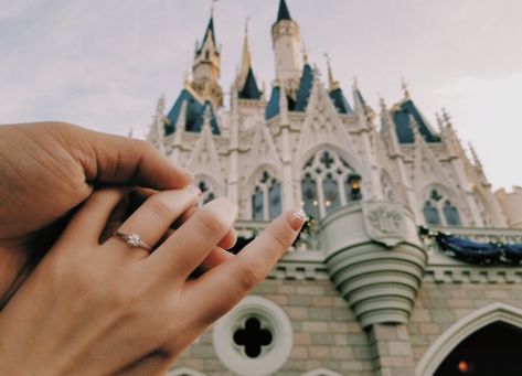 #disney #disneymoon #engaged #mickey Engagement Disney Photos, Disney Proposal Pictures, Disney Honeymoon Aesthetic, Magic Kingdom Engagement Pictures, Engagement Photos Disney, Disney Honeymoon Ideas, Disney Engagement Photos, Disney Wedding Photos, Disney Couple Photos