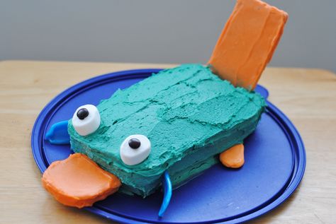 Platypus Cake, Cakes Gone Wrong, Cake Decorating Party, Tooth Cake, Grayson Perry, Perry The Platypus, Fifth Birthday, Beaver Dam, Cute Snacks