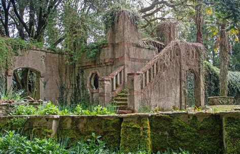 The Italian Gardens at Great Ambrook. It's not far from the village of Ipplepen in Devon. Designed and created in the early 20th century, then abandoned in the 1960s and untouched until about four decades later, Italian Gardens, Lost Gardens Of Heligan, Gardens Of Babylon, Lost Garden, National Lottery, Hidden Garden, Bring It Back, Italian Garden, Garden Buildings