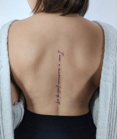 #tattoo #tattooideas #tattooart #tattoodesign #smalltattoo back tattoo #tattoodesign Quote Tattoo Placement, Quote Tattoos Placement, Fine Quotes, Good Tattoo Quotes, Favourite Quote, Quote Tattoo, Simple Tattoo, Tattoo Placement, A Tattoo