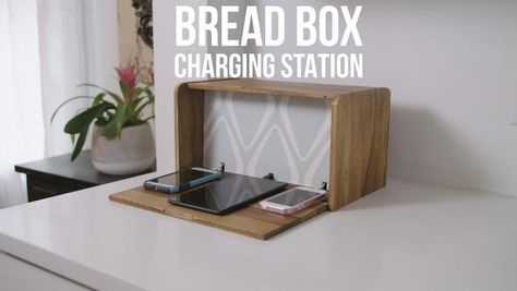 Organisation, Charging Station Ideas Kitchen, Hidden Charging Station Ideas, Hidden Charging Station, Charging Station Ideas, Station Video, Simple Bread, Diy Sharpie, Diy Clothes Videos