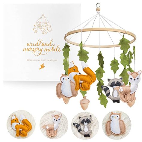 Amazon.com : Woodland Mobile for Crib by First Landings | Baby Nursery Mobiles | Woodland Nursery Decor | Crib Mobile Baby Boys and Girls | Baby Mobile with Fox Decor | Forest Animals Woodlands Theme | Baby Gift : Baby Enchanted Nursery, Whimsical Woodland Nursery, Woodland Faerie, Enchanted Forest Nursery, Woodland Creatures Nursery, Woodlands Nursery, Mobile For Crib, Bos Baby, Woodland Theme Nursery