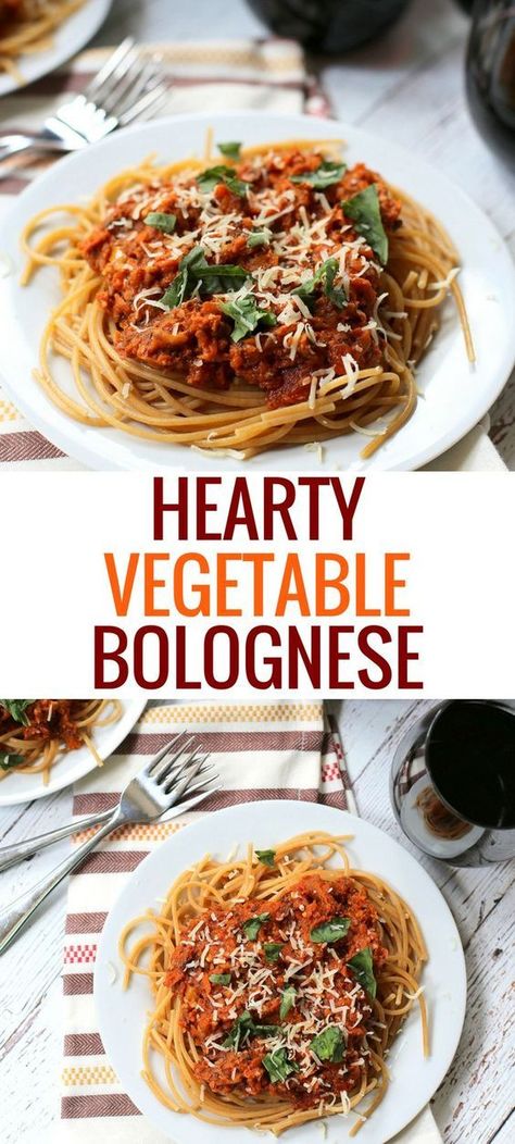 Vegetable Bolognese, Lunch Dinner Recipes, Healthy Sauce, Peanut Butter Fingers, Butter Fingers, Healthy Sauces, Whole Wheat Spaghetti, Vegetarian Recipe, Easy Weeknight Dinners