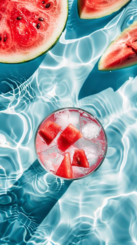 Refreshing watermelon drink to cool off your summer days perfect for any summer party Watermelon Summer Aesthetic, Summer Watermelon Aesthetic, Red Summer Aesthetic, Summer Ads, Watermelon Aesthetic, Refreshing Aesthetic, Summer Prints Wallpaper, Summer Shots, Watermelon Drink