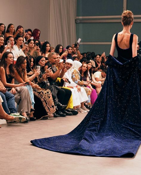 THE SORAYA premieres at Dubai Fashion Week SS2025 with Designers and Us. @designersandus Midnight blue velvet gown with an embellished crystal cape. To experience our exclusive collection at the Designers and Us showroom, please schedule a private appointment. #dfw #dubaifashionweek Dubai Fashion Week, Blue Velvet Gown, Velvet Gown, Dubai Fashion, Blue Velvet, Exclusive Collection, Midnight Blue, Showroom, Dubai