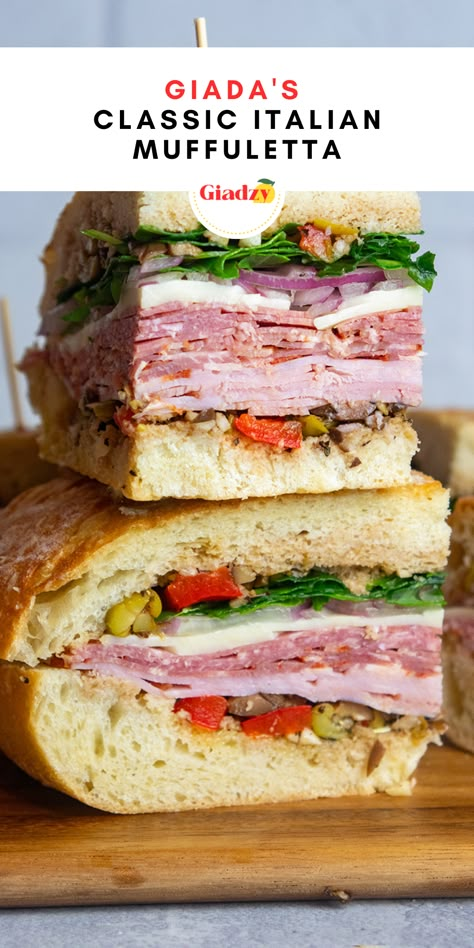 Muffaletta Recipe, Muffuletta Recipe, Italian Sandwich Recipes, Muffaletta Sandwich, Muffuletta Sandwich, Hp Sauce, Sandwhich Recipes, Best Sandwich Recipes, Cold Sandwiches