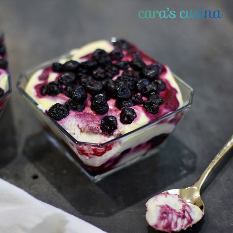 Berry Tiramisu — CaraDiFalco.com Blueberry Tiramisu Recipe, Berry Tiramisu Recipe, Tiramisu Flavors, Taffy Apple Salad, Berry Tiramisu, Taffy Apple, Blackberry Recipes, Fresh Fruit Juice, Frozen Berries