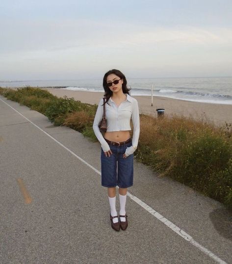 Knee High Socks Outfit, High Socks Outfits, Jean Short Outfits, European Outfit, Sock Outfits, April 20, Fashion Killa, Preppy Style, Beach Outfit