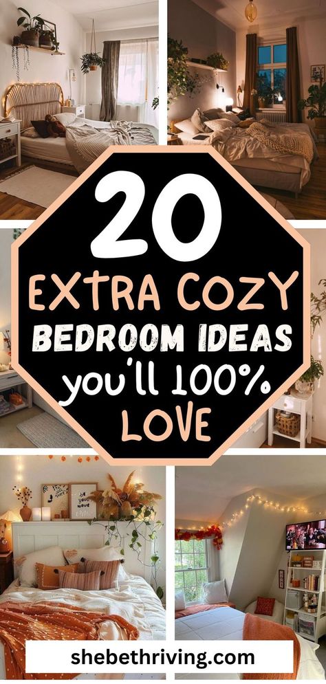 20 Cozy Fall Bedroom Room Ideas You’ll Love Cozy His And Hers Bedroom, Cozy Bedroom Pictures, How To Make Your Bedroom Cozy Ideas, Cozy Spare Room Ideas, Diy Cozy Bedroom Ideas, 30 Year Old Bedroom Ideas, Bedroom Ideas Simple Cozy, Cute Cozy Bedroom Ideas, Comfy Cozy Bedroom Ideas