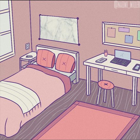 Japanese Bedroom Drawing, Bedroom Drawings Aesthetic, Person In Room Drawing, Room Background Drawing Reference, Bedroom Cartoon Drawing, Bedroom Background Cartoon, Anime Rooms Drawings, Cartoon Room Drawing, Studio Apartment Drawing