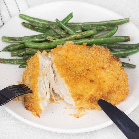 Baked Panko Chicken Baked Panko Chicken Breast, Moist Baked Chicken Breast, Baked Breaded Chicken Breast, Panko Breaded Chicken Breast, Moist Baked Chicken, Baked Panko Chicken, Panko Breaded Chicken, Quick Chicken Breast Recipes, Baked Breaded Chicken