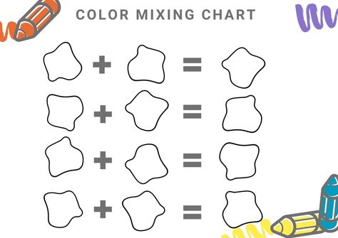 Free Printable Color Mixing Activity - No Time For Flash Cards Mixing Colors Chart, Color Mixing Worksheet, Colors Chart Preschool, Afterschool Program, Colouring Pictures, Color Mixing Chart, Coloring Images, Kids Activity Books, Preschool Printable