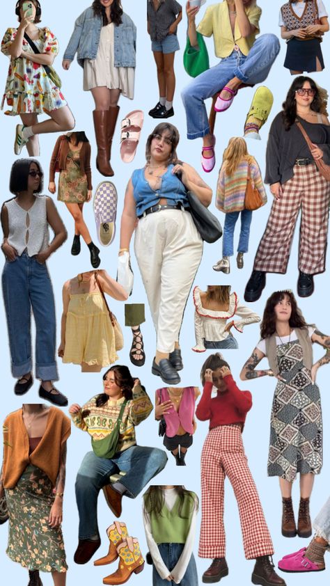 outfit inspo moodboard #outfitinspo #outfit #fashion #indie Eclectic Outfits, Academia Aesthetic Outfit, European Summer Outfits, Eclectic Fashion, Warm Outfits, Indie Fashion, Weekend Wear, Mode Inspiration, Mode Style