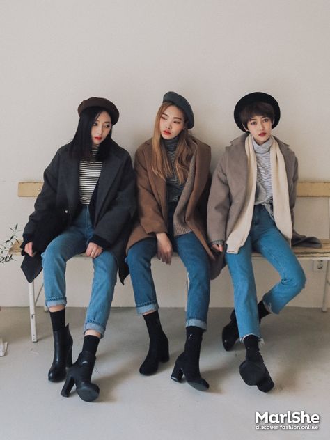 Korean Tomboy, Fashion Tomboy, Moda Ulzzang, Korean Fashion Ideas, Korean Winter, Korean Fashion Winter, Korean Fashion Summer, Korean Fashion Outfits, Seoul Fashion