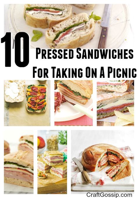 10 Pressed Sandwich Recipes Pressed Sandwich Recipes, Unique Sandwich Recipes, Pressed Sandwiches, Italian Sandwich Recipes, Cold Sandwich Recipes, Vegetarian Sandwich Recipes, Pressed Sandwich, Picnic Sandwiches, Sandwhich Recipes