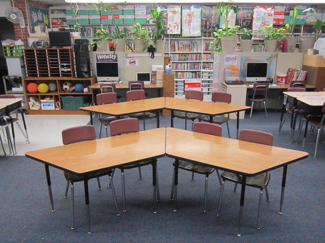 Brain Based Learning in the 21st Century Classroom - Lots of great ideas!  Scroll down to this section.... Also BONUS: lots of cool desk setup ideas! Love these trapezoid tables!!! Fifth Grade Classroom, Floor Bed Frame, Small Swivel Chair, 21st Century Classroom, Side Chairs Living Room, Classroom Seating, Comfy Accent Chairs, Wooden Dining Room Chairs, Toddler Worksheets