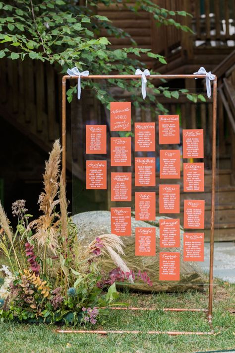 Boho Wedding Seating Chart Ideas, Eclectic Seating Chart, Wedding Seating Chart Hanging, Floating Seating Chart, Hanging Wedding Seating Chart, Hanging Seating Chart Wedding, Diy Seating Chart Wedding Simple, Unique Wedding Seating Charts, Cheap Seating Chart Ideas