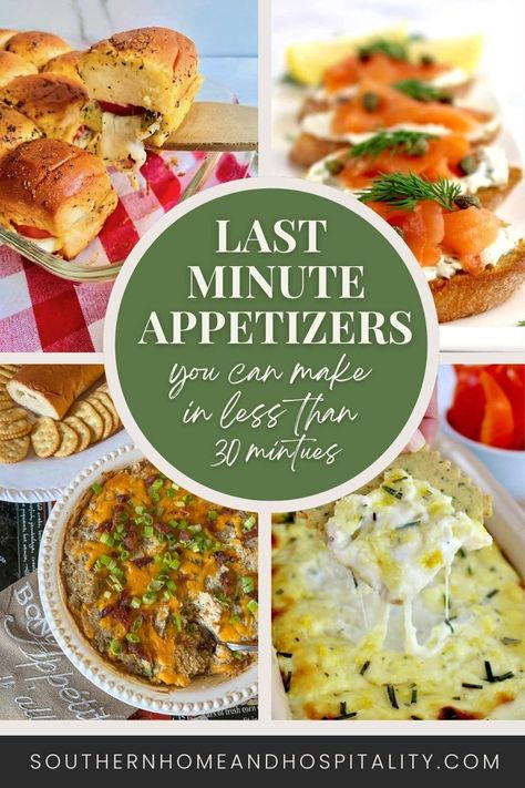 Want to make an appetizer for a party, gameday, or potluck but need it to be fast? I've collected a list of some of the best appetizers to make in 30 minutes or less with easy dips and other bite-sized noshes that will have everyone thinking you spent a lot more time! Quick And Easy Party Appetizers, Easy Appetizer Sandwiches, Easy Appetizers For Small Group, No Oven Appetizers, Appetizers For Potluck Easy, Simple Savory Appetizers, Cheap Easy Appetizers For A Crowd, Microwave Appetizers, Easy Appetizers For A Party Make Ahead Simple Appetizer Ideas