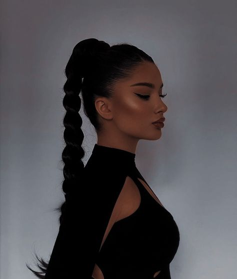 High Ponytail Ideas, High Ponytail Braid, Ponytail Braided, Ponytail Ideas, Ponytail Braid, Slicked Back Ponytail, Square Face Hairstyles, Birthday Hairstyles, All Hairstyles