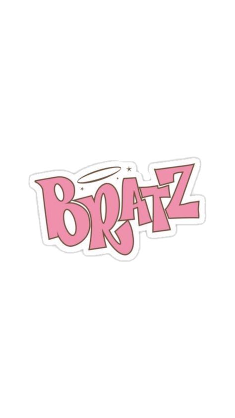 Easy Bratz Drawing, Drawing Ideas Bratz, Bratz Stickers Printable, Bratz Writing, Bratz Doll Logo, Bratz Logo Drawing, Bratz Tattoo Design Logo, Bratz Logo Tattoo, Bratz Leavers Shirt