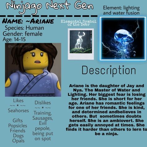 Lego Ninjago Oc, Ninjago Elements, Maylovesakidah Ninjago Ocs, Ninjago Oc, Ninjago Jaya Fan Art, Ninjago Theories, Ninjago Jay Headcanons, Lego Ninjago Jay And Nya, Ninjago Memes So True