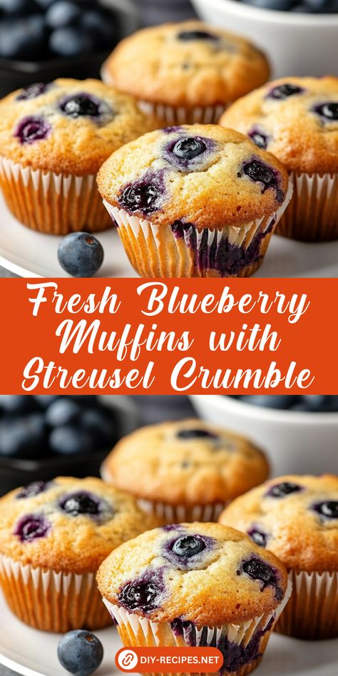 Make fresh blueberry muffins with a buttery streusel crumble! This easy recipe is perfect for a sweet breakfast, snack, or dessert. Blueberry Muffin Casserole, Protein Muffins Blueberry, Easy Blueberry Muffins Recipe, Blueberry Muffins With Frozen Blueberries, Blueberry Muffin Recipes, Blueberry Muffins Healthy, Perfect Blueberry Muffins, Blueberry Muffins Easy, Fresh Blueberry Muffins