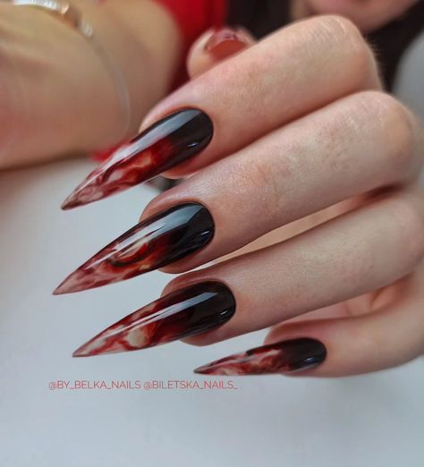 27 Halloween Nail Ideas 2024 Spooky and Chic Designs for Short, Long, Almond, Coffin, and Gel Nails Gothic Nail Art, Blood Nails, Solid Color Nails, Matte Black Nails, Dark Elegance, Gothic Nails, Edgy Nails, Pointed Nails, Red Nail Designs