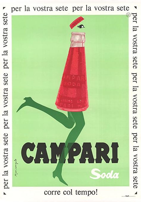 Campari Soda, Poster Grafico, Campari And Soda, Vintage Italian Posters, Italian Drinks, Italian Posters, Vintage Advertising Posters, Poster Retro, Advertising Poster