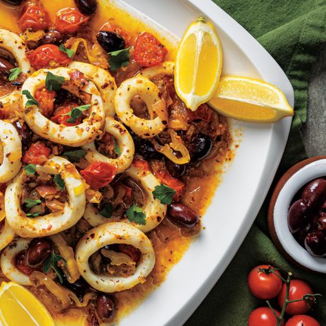 Sautéed Greek Calamari Calamari And Shrimp Recipes, Canned Calamari Recipes, Greek Calamari Recipes, Sauteed Calamari Recipes, Calamari Recipes Sauteed, Greek Calamari, Sauteed Calamari, Calamari Sauce, Stuffed Calamari