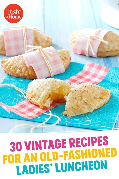 30 Vintage Recipes For an Old-Fashioned Ladies' Luncheon Fun Ladies Luncheon Ideas, Pie, Appetizers For Ladies Luncheon, Pretty Lunch Ideas, How To Host A Ladies Luncheon, Luncheon Recipes Ladies, Simple Ladies Luncheon Ideas, Old Fashioned Salad Recipes, Food For Ladies Luncheon