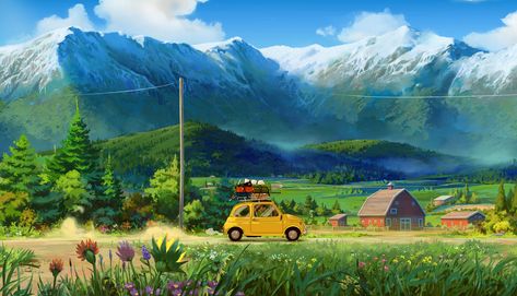 Art Studio Ghibli, Personajes Studio Ghibli, Studio Ghibli Background, Travel Oregon, Ghibli Artwork, Desktop Wallpaper Art, Japon Illustration, Studio Ghibli Art, Ghibli Movies