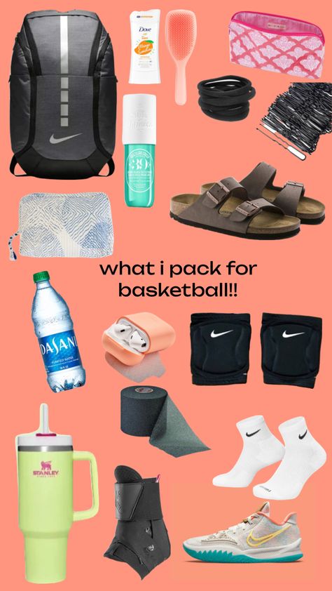 #outfitinspo #beauty #sports #basketball #preppy #roadto200 What To Pack In My Basketball Bag, What To Put In Sports Bag, What To Pack In Your Sports Bag, What To Bring To A Basketball Tournament, Basketball Christmas List, Sports Bag Essentials Basketball, Sports Tournament Packing List, What To Put In Your Sports Bag, Basketball Things To Buy