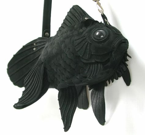 Black fish purse Fish Purse, Black Fish, Cute Bags, Handmade Bags, Aesthetic Clothes, Clutches, Prada, Satchel, Coin Purse