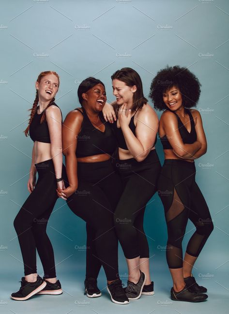 Different Races Photography, Group Of People Photography, Poses Group Of 4, Prom Photography Poses, Body Positive Photography, Diverse Women, Gym Photoshoot, Group Picture Poses, Ashley Young