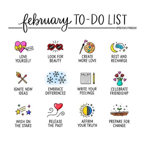 February Bucket List, Friendship Wishes, February Activity, Happy February, Twenty Twenty, A Night To Remember, Bullet Journal Ideas Pages, Makeup Eyeliner, Holiday Treats