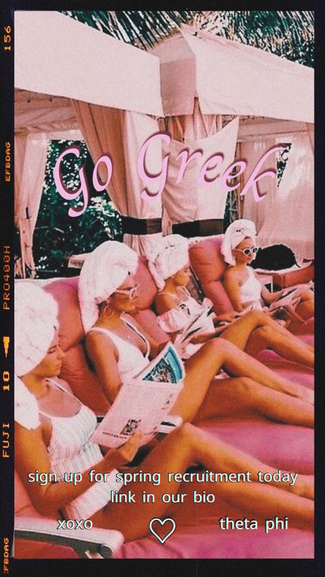 go greek sorority recruitment theta phi pink theme y2k theta phi alpha Y2k Sorority Theme, National Panhellenic Conference, Sorority Socials, Insta Theme, Sorority Themes, Recruitment Themes, Spring Recruitment, Theta Phi Alpha, Go Greek