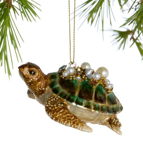 Glass Embellished Turtle Ornament - World Market Sea Turtle Christmas, Cute Christmas Ornaments, Clay Turtle, Turtle Ornament, Unique Christmas Ornaments, Christmas Shop, Festive Decor, Merry Little Christmas, Blue Christmas