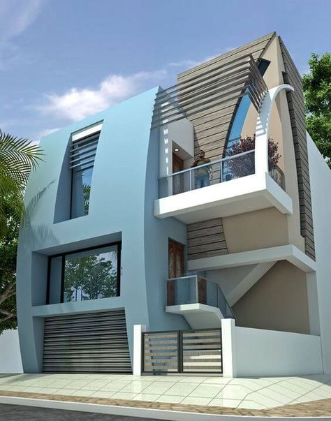 Top 30 Most Beautiful Houses Front Designs 2019 - Engineering Discoveries Small House Elevation, Small House Front Design, House Balcony Design, Small House Elevation Design, Modern Architecture Building, Modern Exterior House Designs, Architect Design House, Duplex House Design, Architectural House Plans