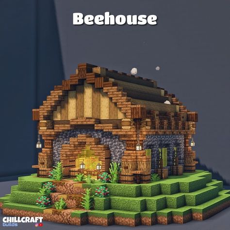 Farm Builds Minecraft, Minecraft House Schematic, Silo Minecraft Build, Barn House Minecraft, Minecraft Farm Building, Japanese Stable Minecraft, Porch Minecraft, Spruce Floor Design Minecraft, Iron Farm Building Minecraft